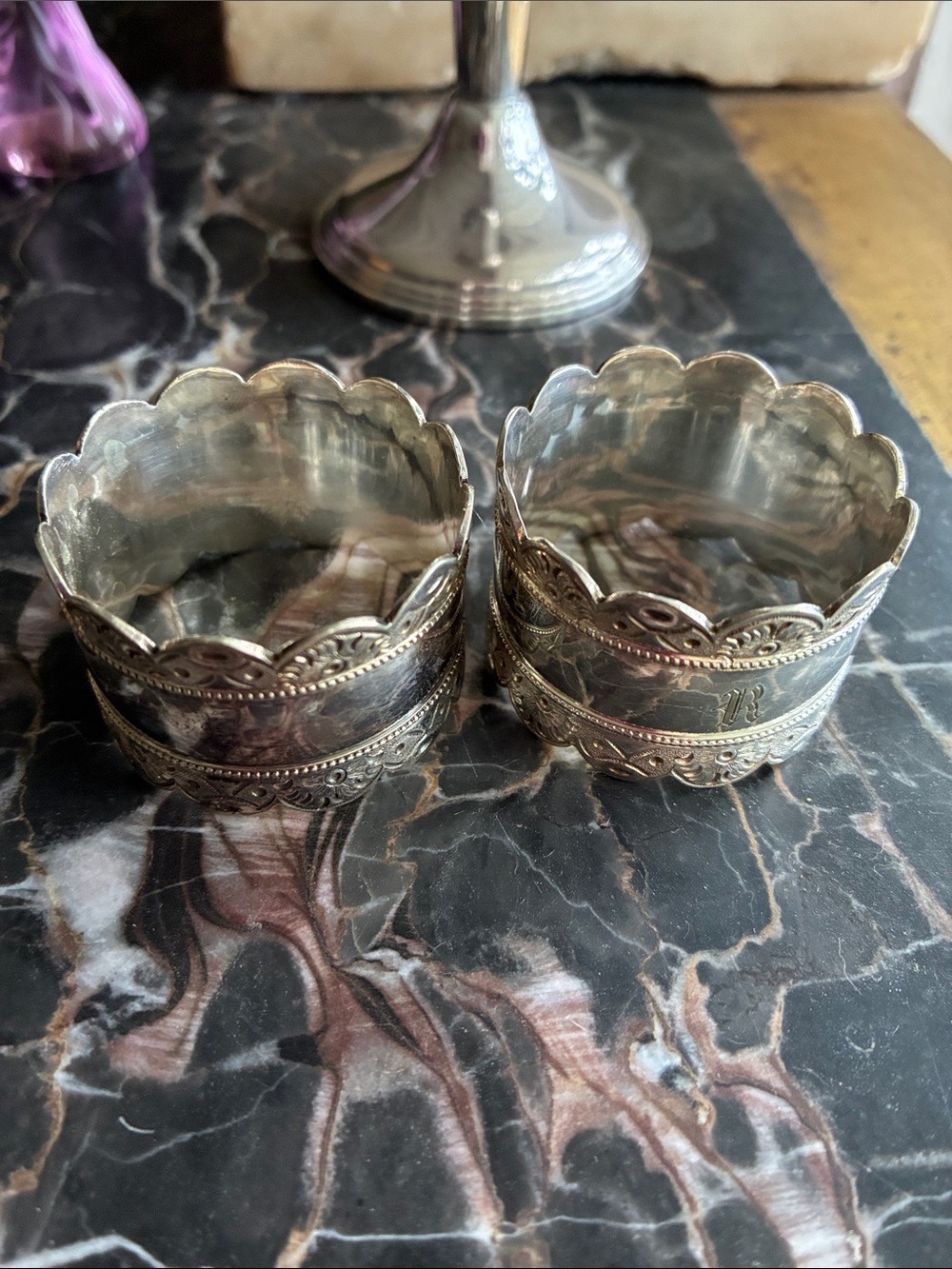 Silverplate Scalloped Napkin Rings - Set of 2